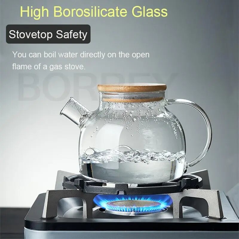  Heat-Resistant Glass Teapot 