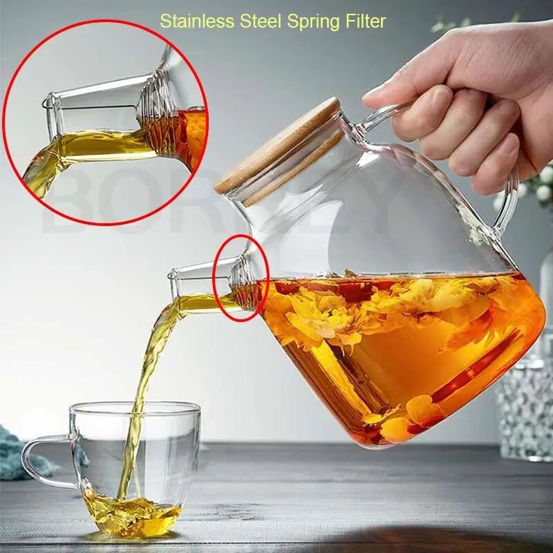  Heat-Resistant Glass Teapot 