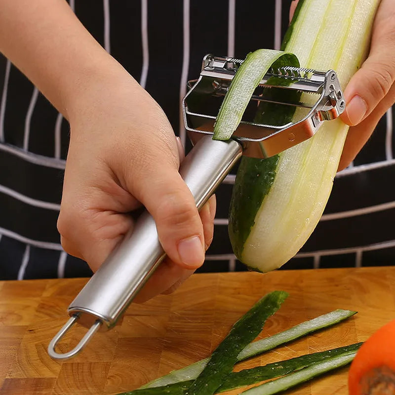 Multifunctional Stainless Steel Kitchen Peeler & Potato Slicer - Durable Vegetable & Fruit Shredder