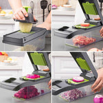 Load image into Gallery viewer, 12-in-1 Vegetable Chopper, Slicer &amp; Grater with Draining Basket
